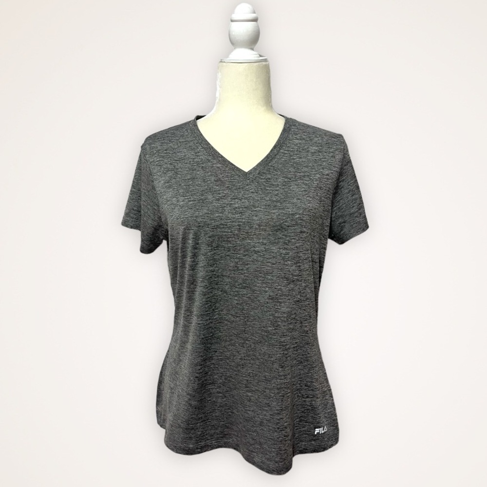 Fila V-neck Workout Top Grey Large